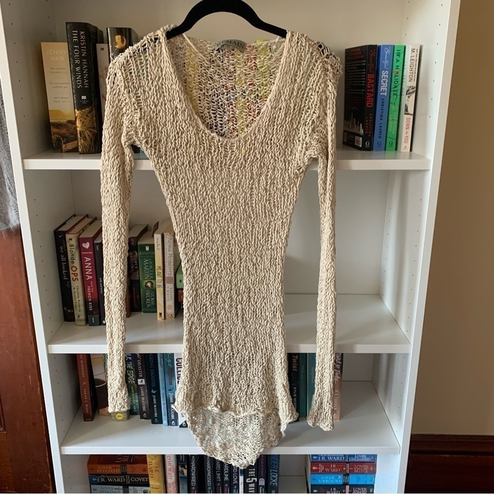 Remain Cream Crocheted Long Sweater Size Small